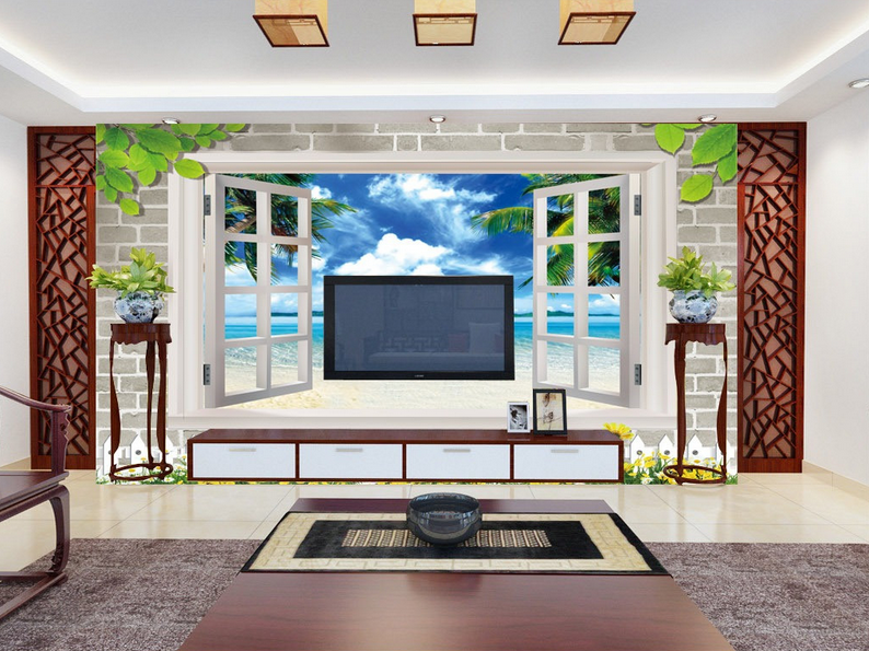 Window Sea Island Wallpaper AJ Wallpaper