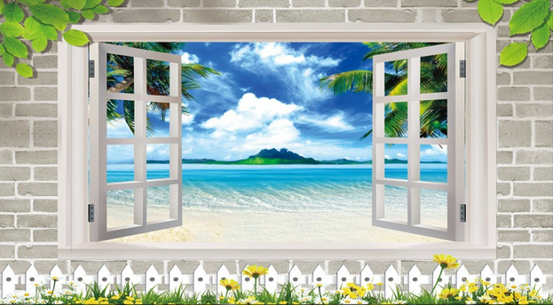 Window Sea Island Wallpaper AJ Wallpaper