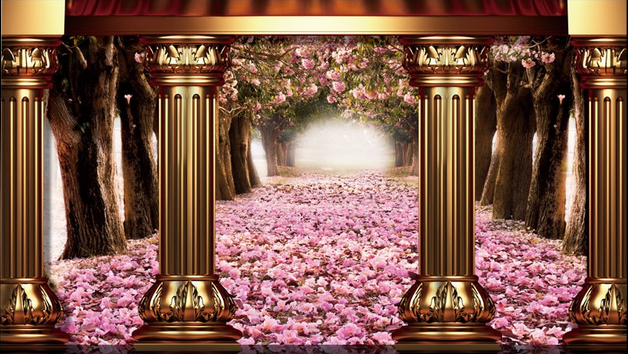 Blooming Trees And Pillars Wallpaper AJ Wallpaper