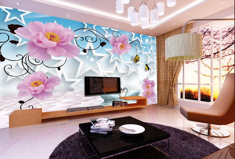 Stars And Flowers Wallpaper AJ Wallpaper