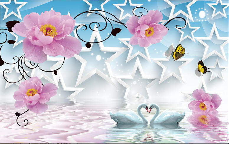 Stars And Flowers Wallpaper AJ Wallpaper