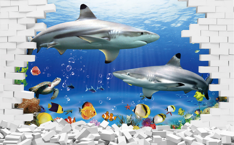 Sea Fishes And Bricks Wallpaper AJ Wallpaper