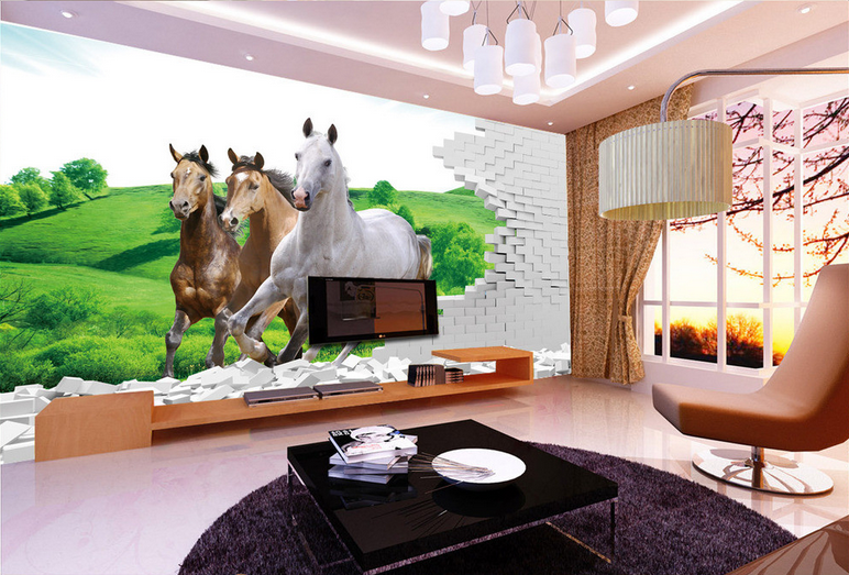 Three Horses And Bricks Wallpaper AJ Wallpaper