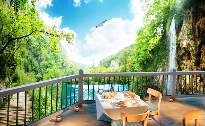 Balcony Natural Scenery Wallpaper AJ Wallpaper