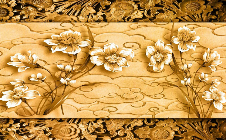 Beautiful Carved Flowers Wallpaper AJ Wallpaper