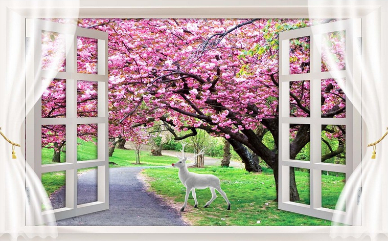 Peach Blossoms Garden Wallpaper AJ Wallpaper