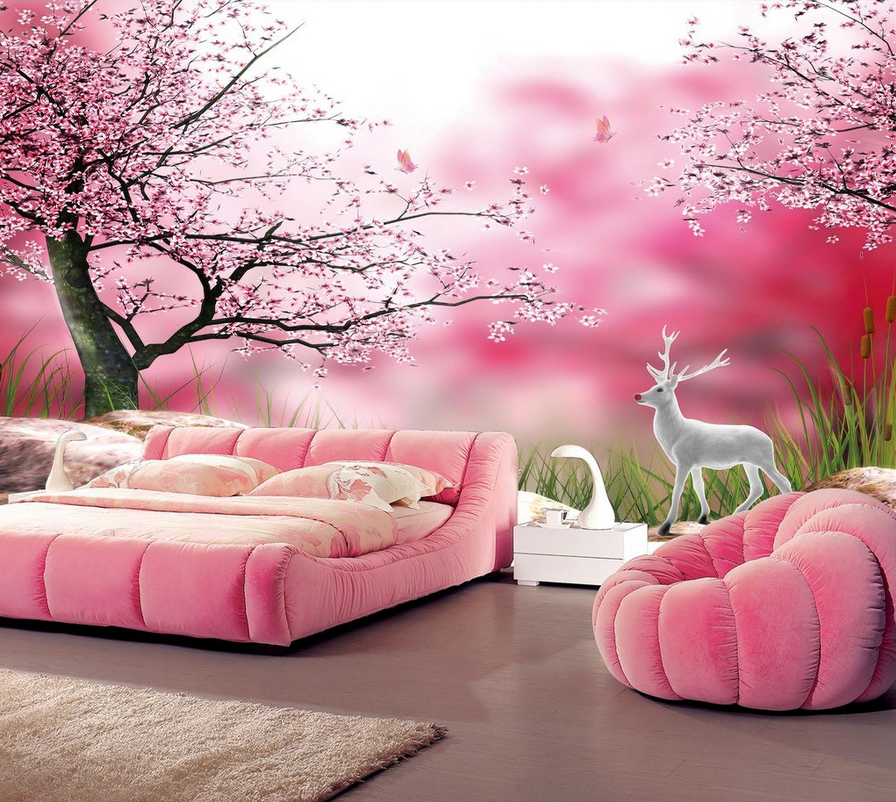 Blooming Trees And Animals Wallpaper AJ Wallpaper