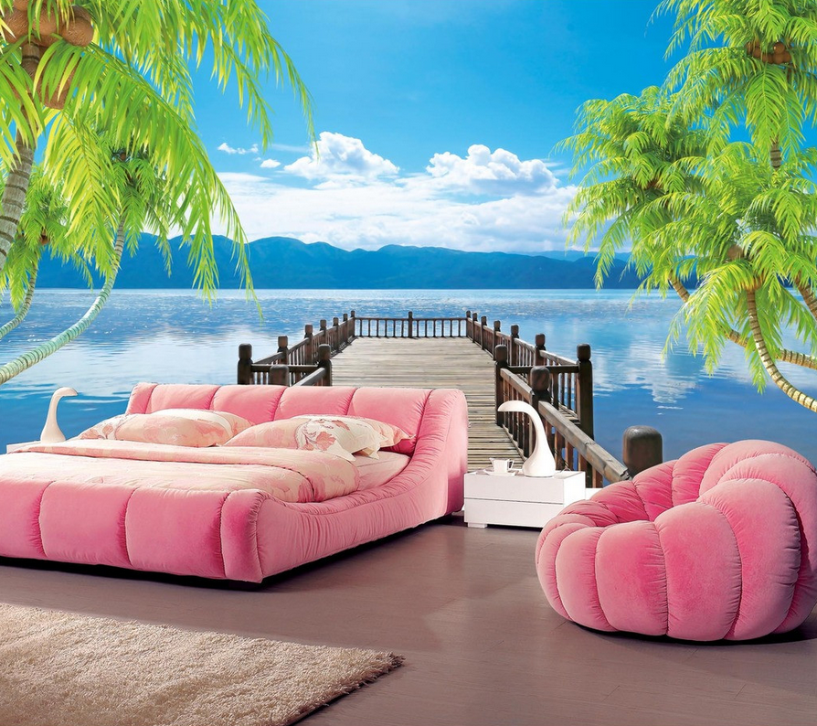 Lake Wooden Corridor Wallpaper AJ Wallpaper