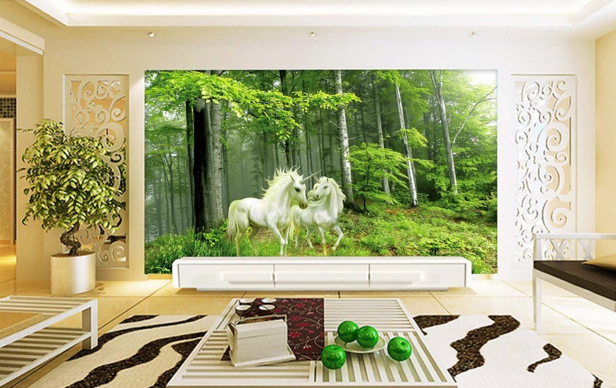 Green Forest Unicorns Wallpaper AJ Wallpaper 2