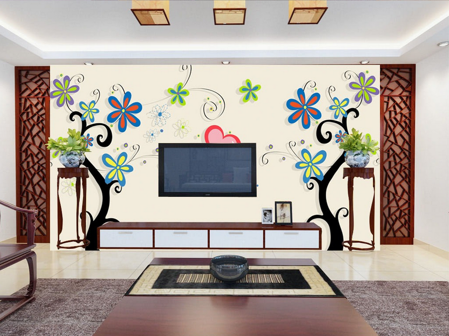 Romantic Colored Trees Wallpaper AJ Wallpaper