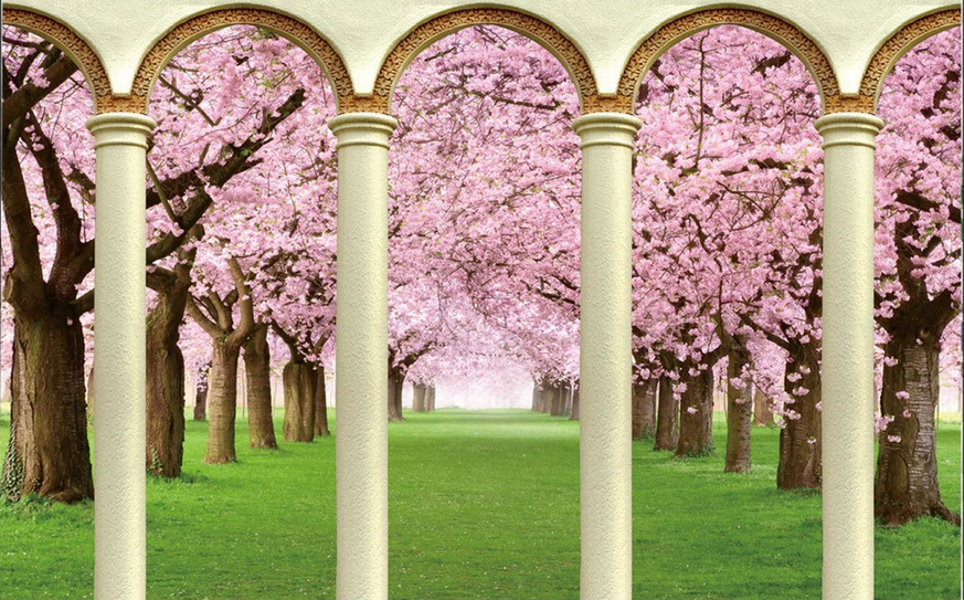 Pink Trees And Pillars Wallpaper AJ Wallpaper