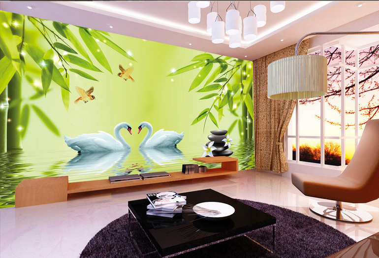 Bamboos Lake Scenery Wallpaper AJ Wallpaper