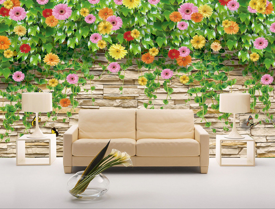 Colorful Flowers Vines Wallpaper AJ Wallpaper