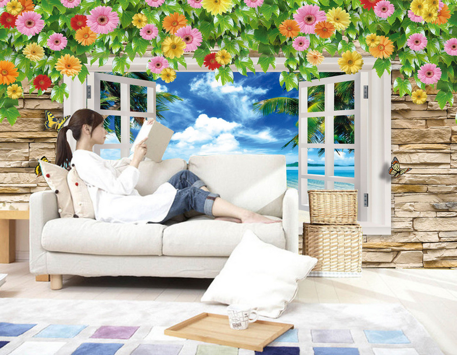 Window Beach Scenery Wallpaper AJ Wallpaper