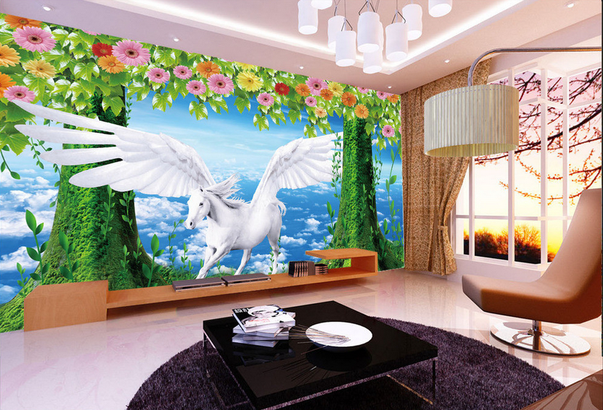 White Flying Horse Wallpaper AJ Wallpaper