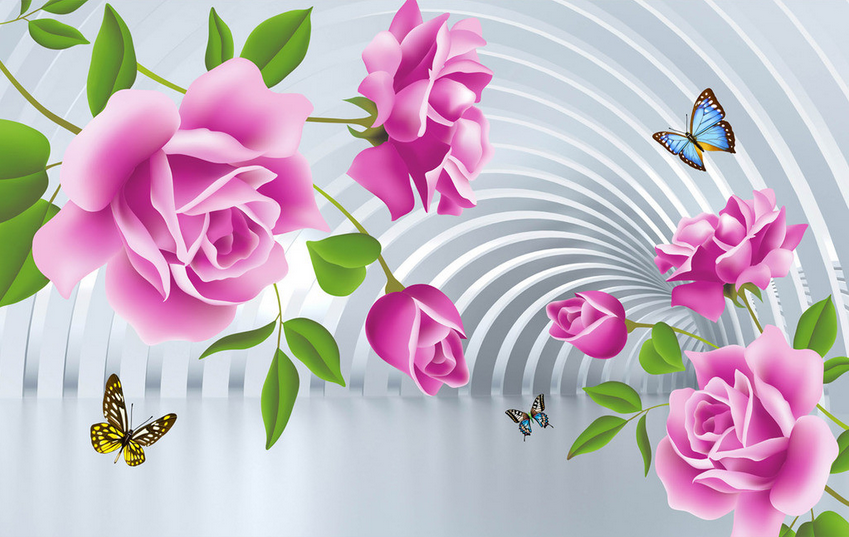 Fresh Flowers And Arches Wallpaper AJ Wallpaper