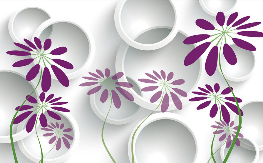 Purple Flowers Patterns Wallpaper AJ Wallpaper