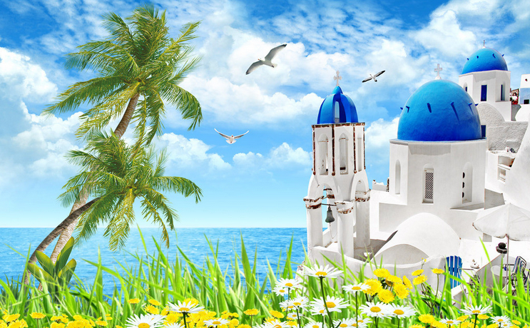 Seaside Beautiful Church Wallpaper AJ Wallpaper