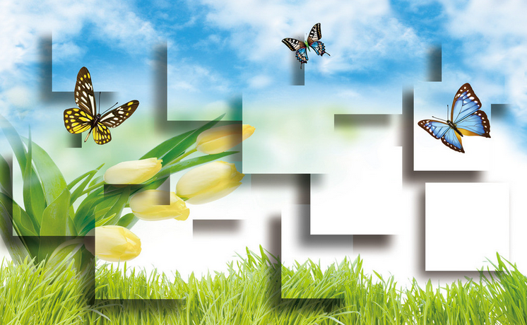 Lawn Butterflies Wallpaper AJ Wallpaper
