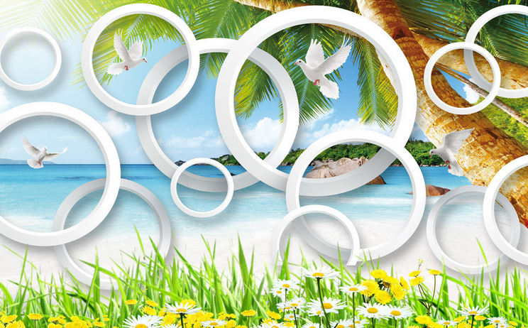 Beach Circles Wallpaper AJ Wallpaper
