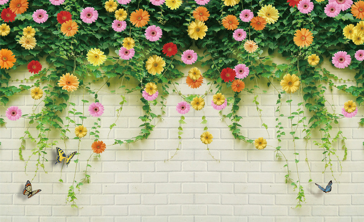 Colored Flowers Vines Wallpaper AJ Wallpaper