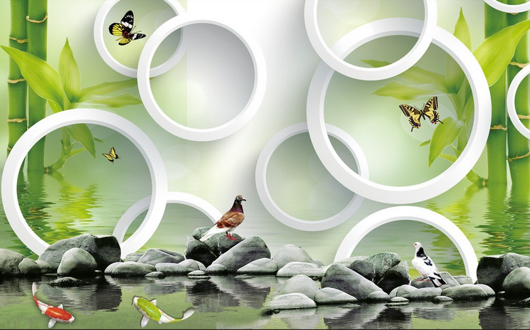 Pure Bamboos And Circles Wallpaper AJ Wallpaper