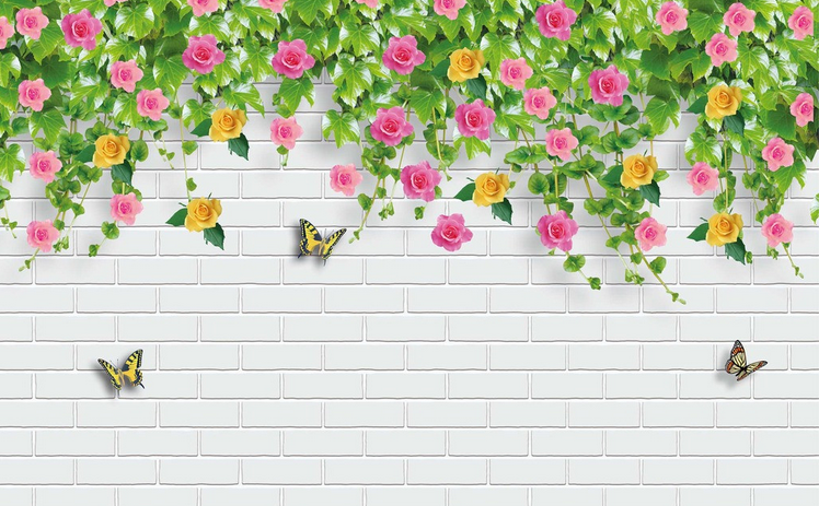 Beautiful Flowers Wall Wallpaper AJ Wallpaper