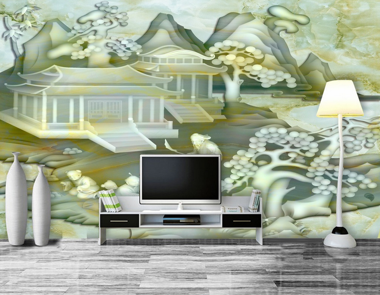 Jade Carving House Wallpaper AJ Wallpaper