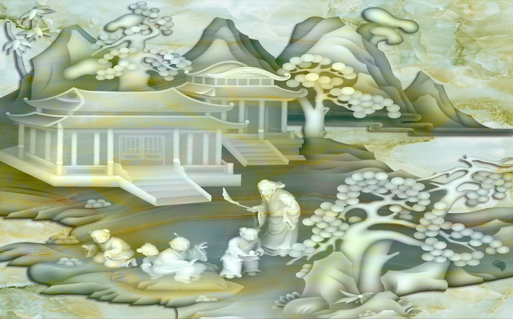 Jade Carving House Wallpaper AJ Wallpaper