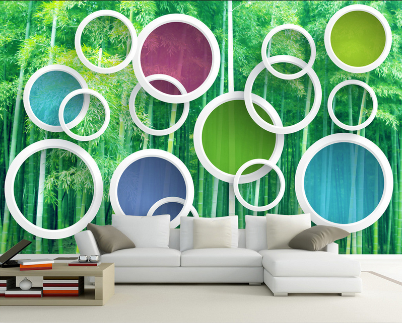 Bamboo Forest And Circles Wallpaper AJ Wallpaper