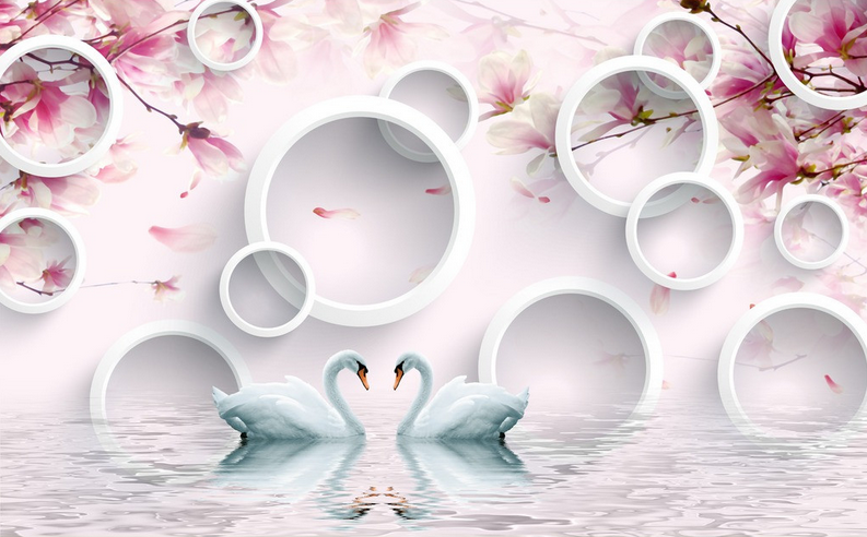 Romantic Swans Wallpaper AJ Wallpaper
