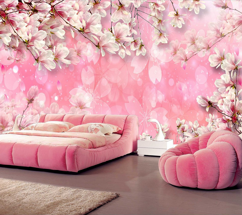 Bright Pink Flowers Wallpaper AJ Wallpaper