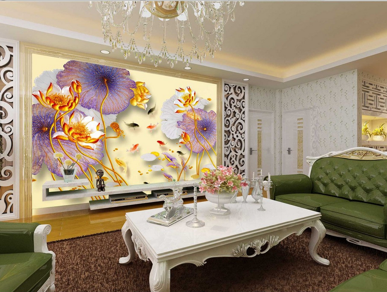 Golden Lotus Wallpaper AJ Wallpaper