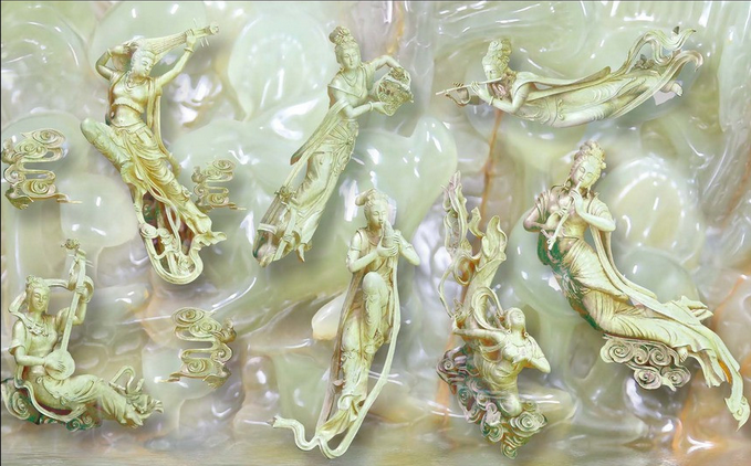 Jade Carving Fairies Wallpaper AJ Wallpaper