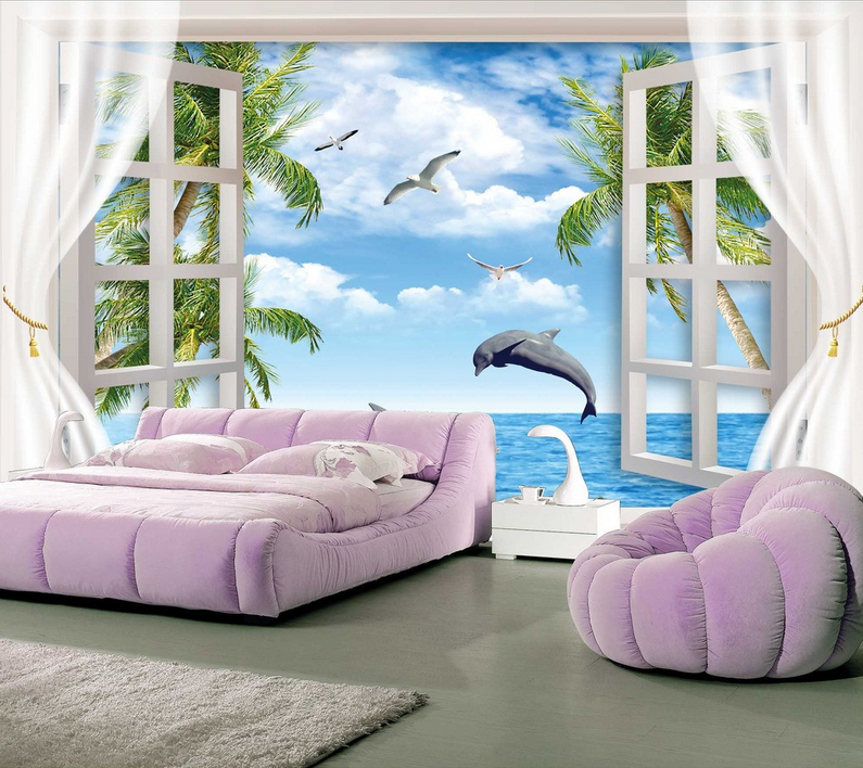 Window Ocean Animals Wallpaper AJ Wallpaper