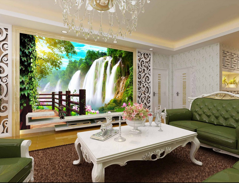 Plunging Waterfall Wallpaper AJ Wallpaper