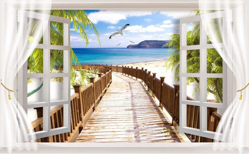 Beach Wood Corridor Wallpaper AJ Wallpaper