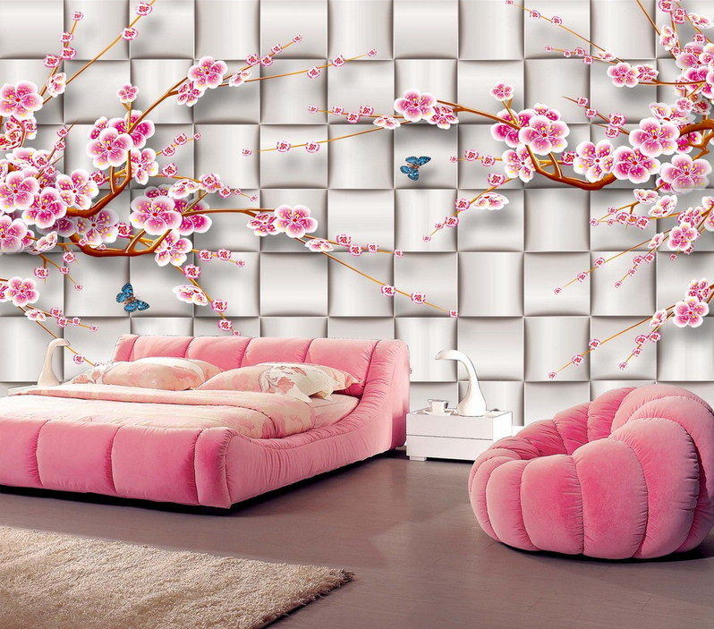 Plum Flowers And Butterflies Wallpaper AJ Wallpaper