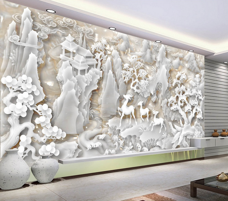 White Jade Carving Wallpaper AJ Wallpaper