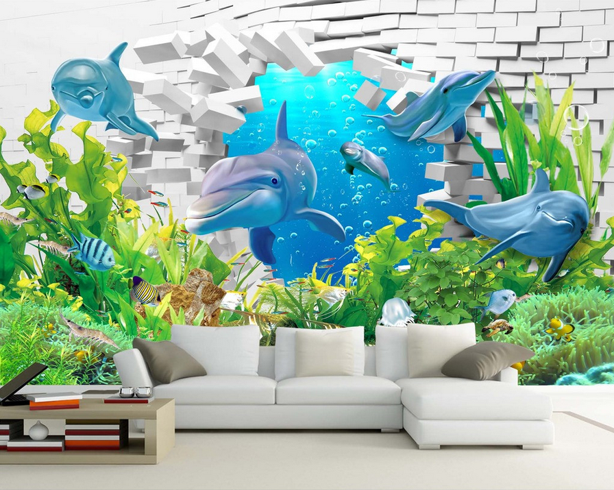 Dolphins And Bricks Wallpaper AJ Wallpaper