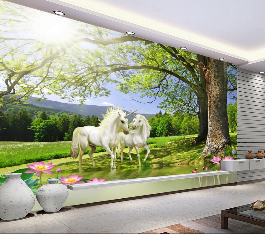 Under Trees Unicorns Wallpaper AJ Wallpaper