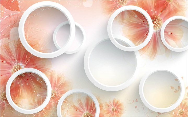 Blossoms And Circles Wallpaper AJ Wallpaper