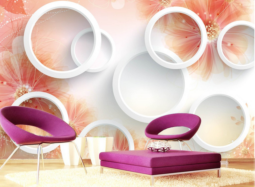 Blossoms And Circles Wallpaper AJ Wallpaper