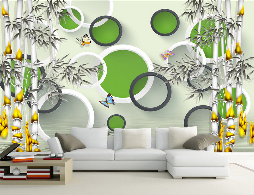 Bamboos And Circles Wallpaper AJ Wallpaper