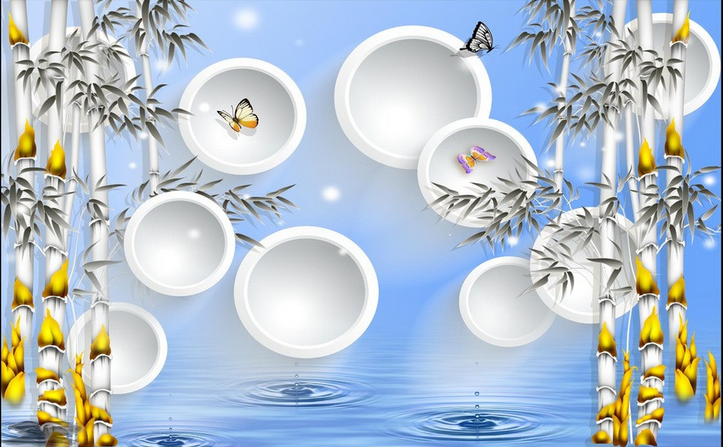 Bamboos And Butterflies Wallpaper AJ Wallpaper