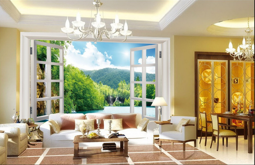 Window Lake Scenery Wallpaper AJ Wallpaper