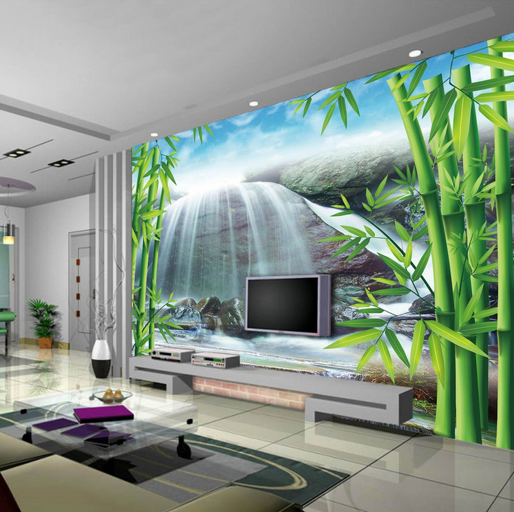 Bamboos And Waterfall Wallpaper AJ Wallpaper