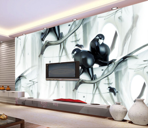 Graffiti Birds Wallpaper AJ Wallpaper