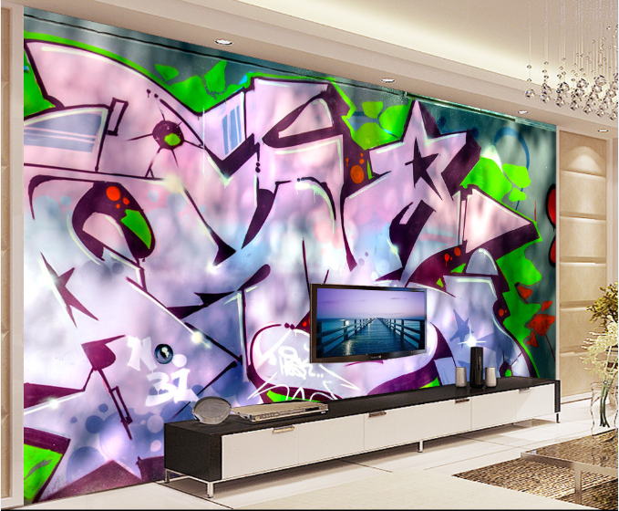 Modern Fashion Graffiti Wallpaper AJ Wallpaper