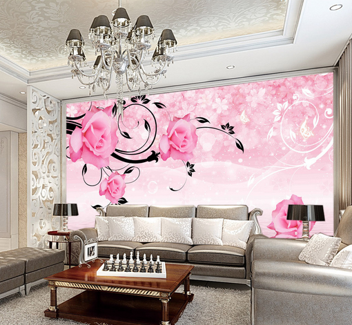 3D Delicate Rose 502 Wallpaper AJ Wallpaper